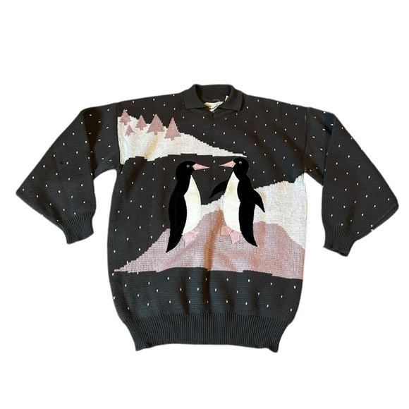 Vintage Sweaters - Penguin vintage, Pattern Gray Sweater, medium